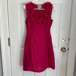 Elizabeth McKay hot pink ruffle dress - 4
